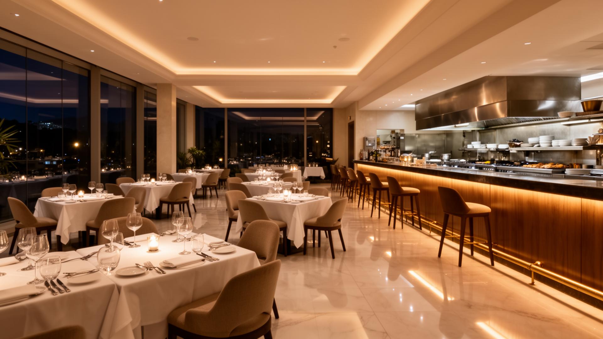 Pristine commercial restaurant kitchen